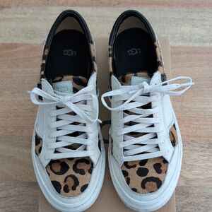 UGG Alameda White and Leopard Sneakers Size 8.5